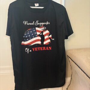Patriotic T SHirt Black Size L New